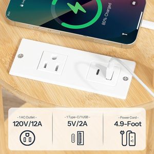 <span class=keywords><strong>Table</strong></span> d'appoint ronde en bambou à 3 niveaux avec station de charge pour chambre et salon, petite <span class=keywords><strong>table</strong></span> d'appoint pour salon - Product Image 5