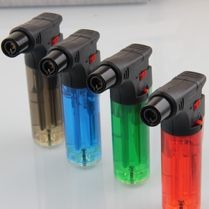 Briquet à cigare coupe-vent en plastique à flamme directe, rechargeable au gaz butane, torche portable d'extérieur - Product Image 2
