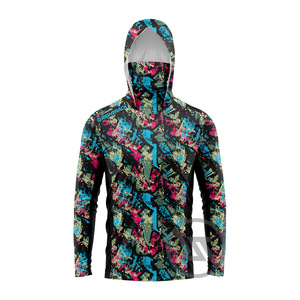 Chemises de pêche imperméables coupe-vent pour hommes avec capuche Protection <span class=keywords><strong>UV</strong></span> Vêtements respirants pour la randonnée et le camping en plein air Plus Size-5XL - Product Image 3
