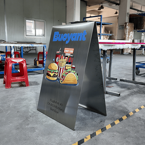 Manufacturer Custom Stainless Steel a Frame Sidewalk Sign Double Sided Outdoor Floor Stand Advertising Metal Sign <b>Board</b> - Product Image 3