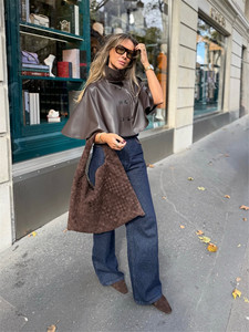 <span class=keywords><strong>Chaqueta</strong></span> Corta de PU sin Mangas con Doble Botonadura para <span class=keywords><strong>Mujer</strong></span>, Estilo Vintage, Nueva Moda - Product Image 3