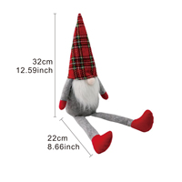 Gnome de Noël rouge SANWEI en peluche Tomte, elfe sans visage de style scandinave, décoration pour la maison, cadeau de fête