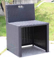 Ensemble table à manger et chaises d'extérieur tissées en rotin à cadre en aluminium moderne et durable pour balcon, terrasse et patio