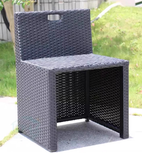 Moderno e durevole telaio <span class=keywords><strong>in</strong></span> alluminio <span class=keywords><strong>Rattan</strong></span> tessuto tavolo da pranzo all'aperto e sedie Set <span class=keywords><strong>per</strong></span> balcone terrazza Patio - Product Image 4