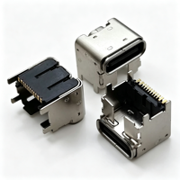 Connecteur femelle Type-C conforme RoHS, 16 broches, courant nominal 5A, USB vertical 3.1, prise Type C pour chargeur et transfert de données