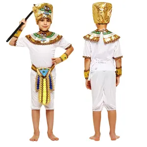 Halloween Carnaval Party Kids Jongen Cosplay Oude Egyptische Farao Koning Prins Kostuum Outfit