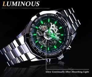 <span class=keywords><strong>Montre</strong></span> Winner <span class=keywords><strong>pour</strong></span> <span class=keywords><strong>homme</strong></span>, squelette, automatique, mécanique, bracelet en acier inoxydable, vintage, <span class=keywords><strong>montre</strong></span> de luxe de marque haut de gamme - Product Image 3