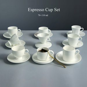 Juego de taza y platillo de té de porcelana fina blanca, taza de té de la tarde inglesa vintage, taza de café árabe - Product Image 5