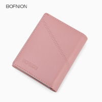 Bofnion Fashion Custom Retro Kulit Sapi Asli Tebal 30mm Penutup Magnetik Anti RFID Tempat Kartu Kapasitas Besar