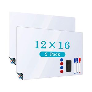 Pizarra Magnética Blanca para Refrigerador, Paquete de 2, 12x16 Pulgadas, Pizarra de Borrado en Seco, Organizador de Cocina, Planificador, 3 Marcadores, Borrador, 4 Imanes, PET - Product Image 1