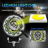 Phare de travail LED rond, accessoires de voiture 4x4, feux de jour DRL, phare auxiliaire LED RGB pour camion et moto