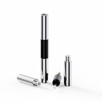 Contenant de rouge à lèvres et gloss cosmétique en plastique Choebe, multifonctionnel, 3,7 ml, argenté, double embout 2-en-1, sérigraphié