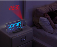 Projectie Led Klok Met Usb Telefoon Oplader Rgb Digitaal Bureau & Tafel Wekker Smart Bed Rgb Projector Klok