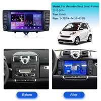 Autoradio multimédia 9 pouces avec écran tactile Android pour Benz Smart Fortwo 451 2011-2015, GPS, stéréo, Carplay