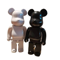 Figur Aksi Bearbrick400% Warna Solid PVC Mainan Dekoratif dan Interaktif Kualitas Bagus Aksesoris Hewan Kartun