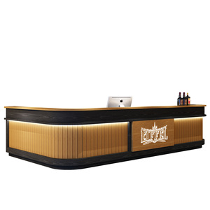 Escritorio de recepción con luz LED moderna para cajero, <span class=keywords><strong>tienda</strong></span> de café, leche, Mostrador de <span class=keywords><strong>Bar</strong></span>, escaparates, empresa de exhibición, barra frontal, diseño de <span class=keywords><strong>tienda</strong></span> - Product Image 5