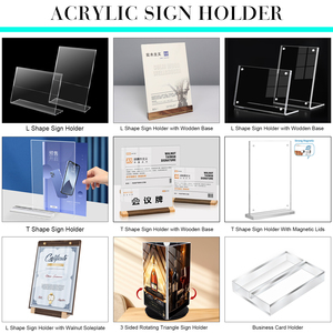 Exhibidor de Tarjetas de Presentación Personalizado en Forma de V de Doble Cara, Diseño Moderno y Portátil para Mesa VIP, Soporte de Acrílico para Letreros de Conferencia - Product Image 6