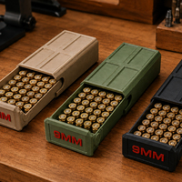 Différents modèles de boîtes et étuis de rangement pour munitions de 9 mm, portables et compacts, accessoires de tir et de chasse