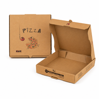 Boîte à pizza en papier kraft écologique avec logo personnalisé, boîte à pizza en carton ondulé pour la restauration à emporter, emballage alimentaire, usine OEM