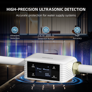 Moniteur d'eau intelligent WiFi numérique à économie d'énergie avec affichage de la température, détection de fuite d'eau 0,01-18 GPM WLD-01 LCD - Product Image 5