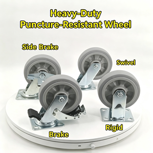 Stainless Steel Iron Rubber Polyurethane 4 Inch Nylon Swivel Caster Wheel Dual Lock Brake Water Resistant Heavy Duty Food Grade - Product Image 5