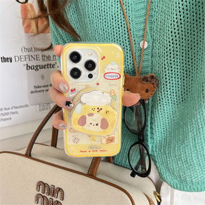 เคสโทรศัพท์แม่เหล็กน้องหมาชีสสุดน่ารัก แบบ 2 in 1 ป้องกันการกระแทก สำหรับ iPhone 14 15 16 17 Pro Max สำหรับสาวๆ - Product Image 1