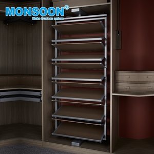 Modern Wardrobe Accessories Mutil-layer Aluminum Alloy Wardrobe Closet Pull Out 360 Degree Storage Rotary <b>Shoe</b> <b>Rack</b> - Product Image 1