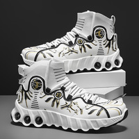 Nouvelles chaussures de basket surdimensionnées, à tige haute, tendance, polyvalentes, respirantes, avec motifs imprimés