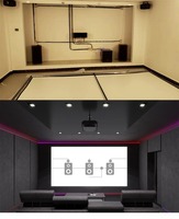 Écrans de projection acoustiquement transparents HEYU avec cadre fixe en aluminium perforé tissé acoustiquement, montage mural 1 cm
