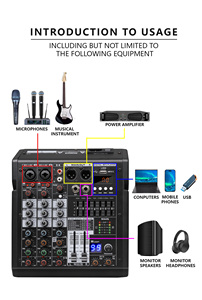Console <span class=keywords><strong>de</strong></span> <span class=keywords><strong>mixage</strong></span> professionnelle 4 canaux en métal avec 99 DSP <span class=keywords><strong>pour</strong></span> scène <span class=keywords><strong>de</strong></span> fête KTV (110V/220V) - Product Image 6