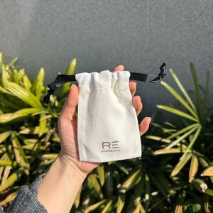 Custom Logo Printed Jewelry <b>Pouch</b> Small Cotton <b>Drawstring</b> Bag With Black Ribbons - Product Image 5