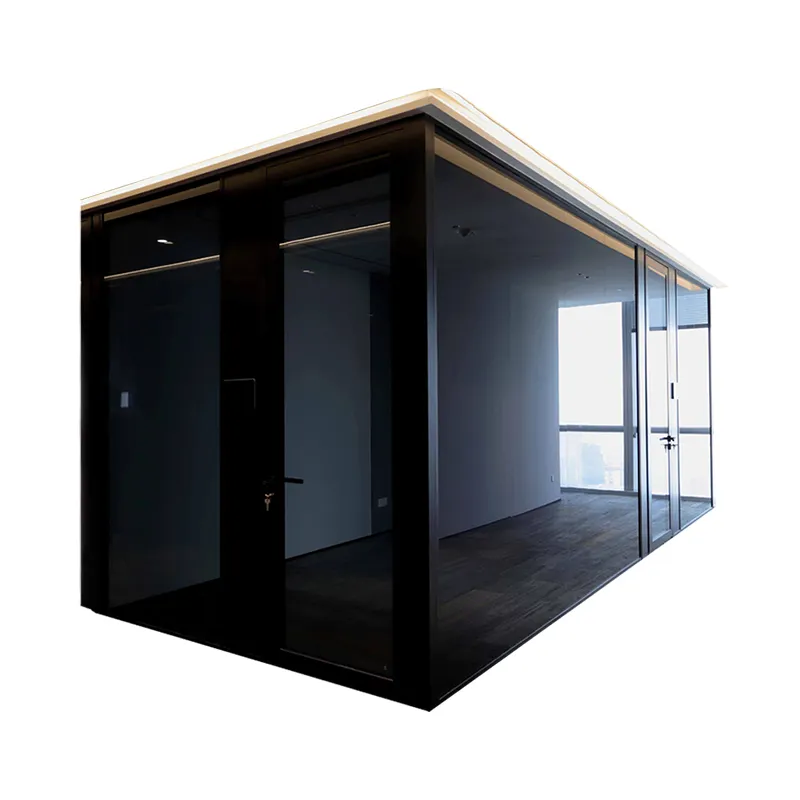 Open plan system partition smart slim aluminum glass office partition wall dividers partitions with door