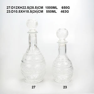 Botellas de copa de vino de whisky vacías con tapa de vidrio sellada Decantador de globo de whisky Brandy - Product Image 4