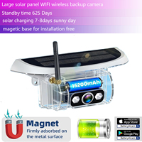 Caméra de recul sans fil WIFI alimentée par énergie solaire, 625 JOURS en veille, AHD1080P, installation magnétique, prise en charge gratuite des téléphones IOS/ANDROID