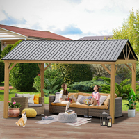 Auvent et pergola en bois massif Pavillon de loisirs extérieur de style chinois moderne pour cour Villa Jardin Terrasse Gazebo en bois