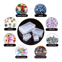 Boîte en plastique transparente pour collecter de petits objets, cartes, bijoux, couvercle de boîte de rangement réutilisable, mini boîte de voyage