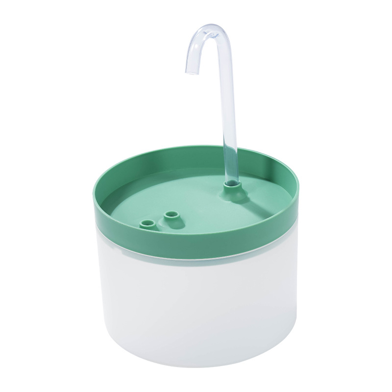 Imagen principal: Fuente de agua para mascotas, verde y blanco.