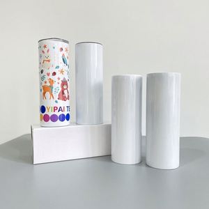 Tazas de café de viaje de 20 oz, blancas, para sublimación, con borde plano, tapa deslizante y pajita de plástico, desde almacén de EE. UU. - Product Image 4