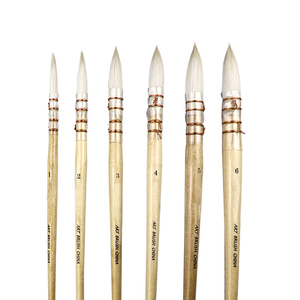 Xin Bowen Vente Chaude Brosse Pas. 6 Moutons Cheveux Tête Ronde <span class=keywords><strong>Aquarelle</strong></span> Peinture À L'huile Acrylique Brosse - Product Image 1