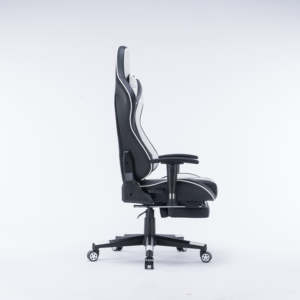 Silla de Juego Moderna en Blanco y Negro, Silla para Computadora, Silla Gamer Ergonómica Reclinable - Product Image 3