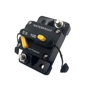 Groothandel E9 100a Oppervlakte Mount Handmatige Reset Thermische Stroomonderbreker Onder 48V Ip67 Waterdichte Gegoten Behuizing Voor Auto Marine Rv