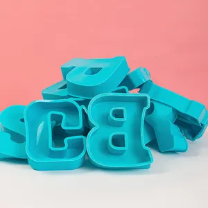 Molde de silicona de 6 pulgadas con letras, resina epoxi con letras del alfabeto, tamaño grande 0-9, para Resina