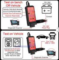 WOYO CTB007 Caja de Conexión OBD2 de 12V, Analizador de CAN con Pantalla Digital, Cable Negro de 27/59 Pulgadas para Herramienta de Diagnóstico Automotriz