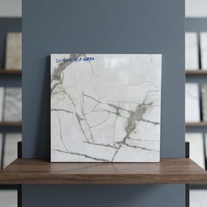 Carreaux de sol en céramique mate 3D sculptés en galets 40x40cm, en porcelaine numérique émaillée, antidérapants pour salle de bain et intérieur - Product Image 6