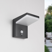 Lampe LED moderne en aluminium moulé sous pression, étanche, avec détecteur de mouvement, portée de détection 8-12M, solaire, pour mur, clôture, extérieur, jardin