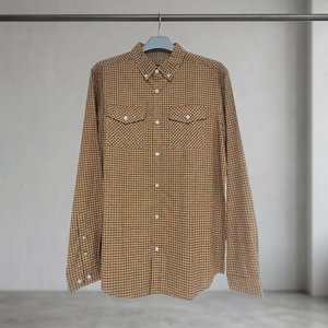 Chemise pour homme à manches longues, de haute qualité, luxueuse, respirante, écologique, 100% coton, tissu sergé, motif géométrique, décontractée, boutonnée, OEM - Product Image 3