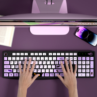 Combo de Teclado y Ratón Inalámbrico UMILA Personalizado de 2.4G, Coreano/Español, Resistente al Agua, Anti-Caídas, Ultra Delgado, 104 Teclas, Estilo Chocolate, Bonito, para Oficina, USB