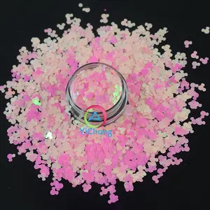 Wholesale KG Polyester PET Iridescent Crafting Color Shift Pink Mickey Mouse Glitter
