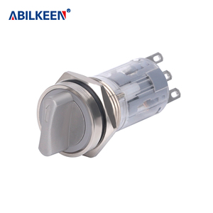 16mm impermeable IP65 antivandalismo enganche 6 pines <span class=keywords><strong>3</strong></span> posiciones Acero inoxidable 1NO1NC interruptor de alimentación giratorio interruptor de selección giratorio - Product Image 2