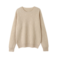 Fournisseur en gros de pulls en cachemire et laine pour femmes, OEM et ODM, pulls en laine jacquard à col rond personnalisés